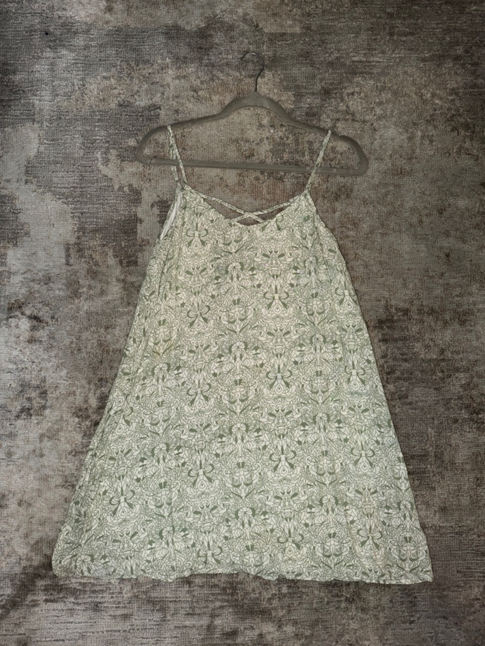 Milani Pale Green and White Printed Sundress